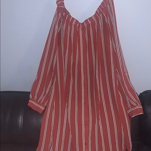 A strapless midi dress